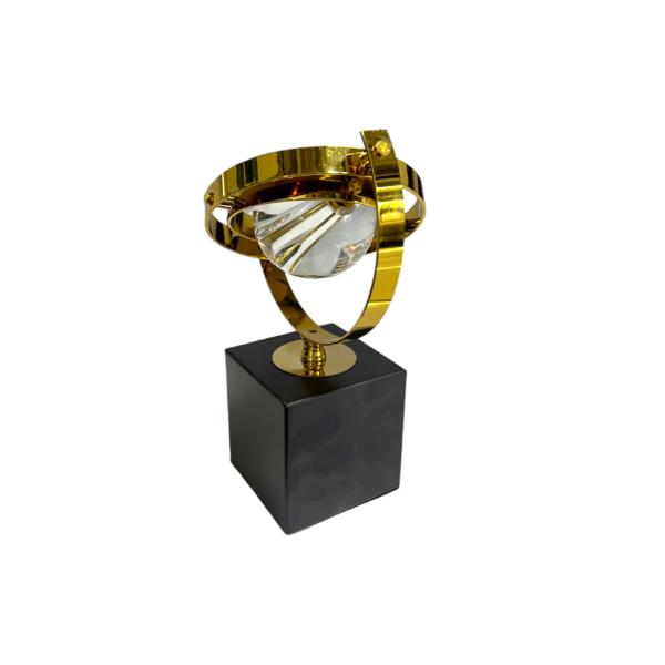 Crystal Globe With Gold Stand Table Decor