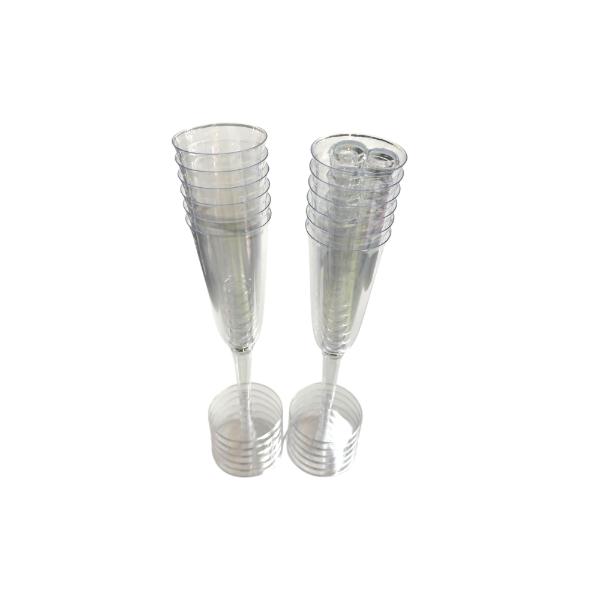 12 Pack Clear Reusable Champagne Flutes