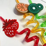 Load image into Gallery viewer, Fruit Assorted Plastic Straws 4pk
