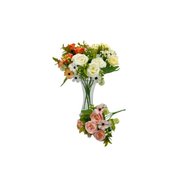Artificial Rosebush 7 Branches - 10cm x 31cm