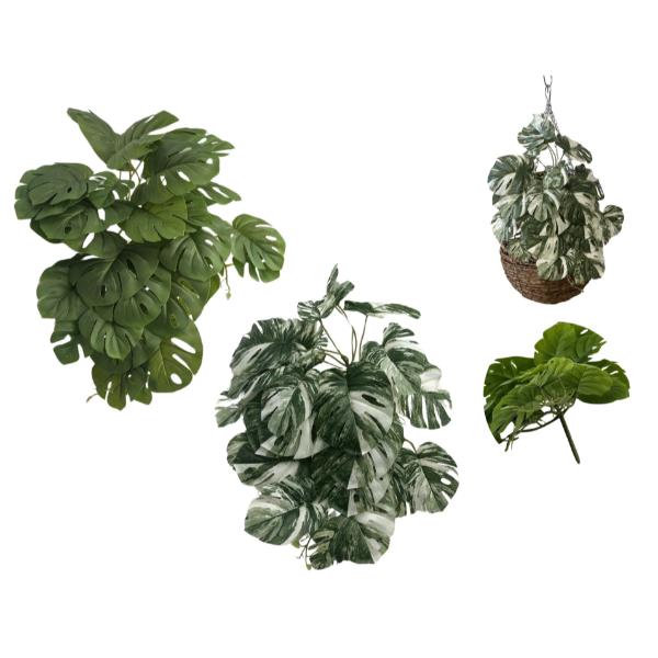 Artificial Green 29 Head Monstera Bunch