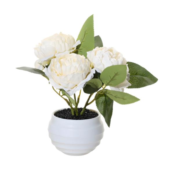 Artificial Peony In The Pot - 17cm