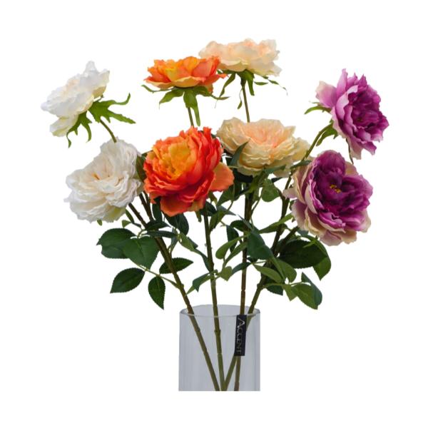 2 Heads Artificial Peony Stem - 61cm