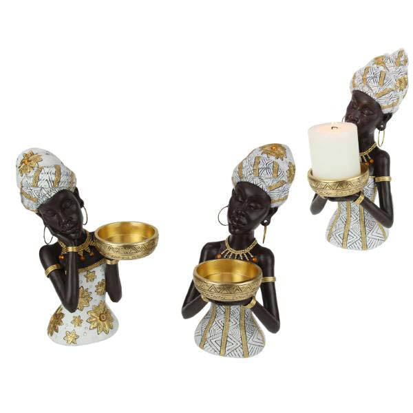 African Lady Candle Holder - 26cm