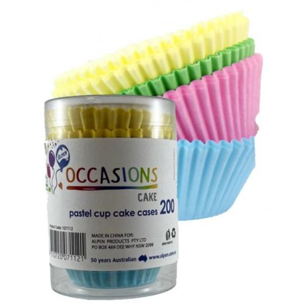 200 Pack Pastel Cupcake Cases - 3.8cm x 2.1cm