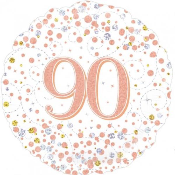 Round Rose Gold Sparkling Fizz 90 Foil Balloon - 45cm