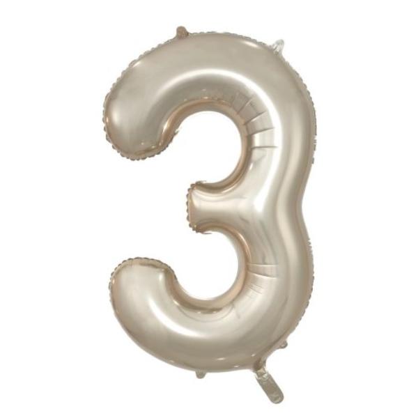 Champagne Number 3 Decrotex Foil Balloon - 86cm
