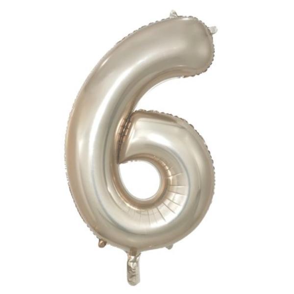 Champagne Number 6 Decrotex Foil Balloon - 86cm