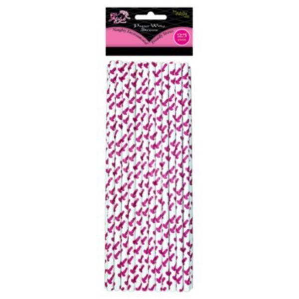 25 Pack Willy Paper Straws