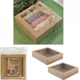 Load image into Gallery viewer, 2 Pack Small Eco Kraft Grazing Box With Lid - 22.5cm x 22.5cm x 6cm