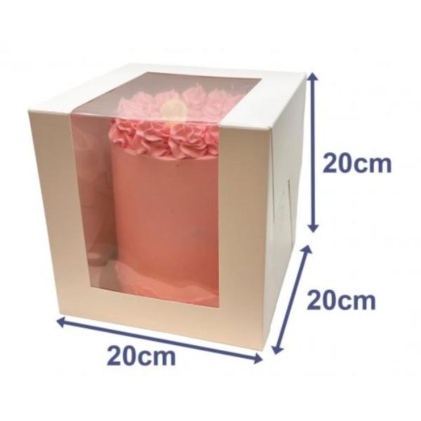 8 Pack White Board Cake Box - 20cm