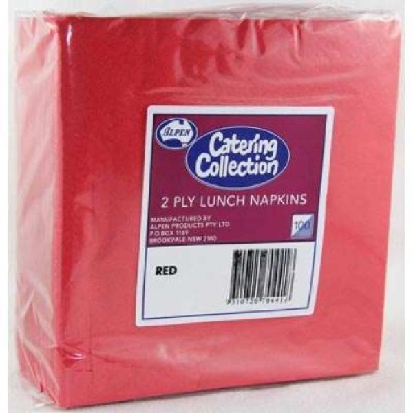 100 Pack Red 2Ply Lunch Napkin