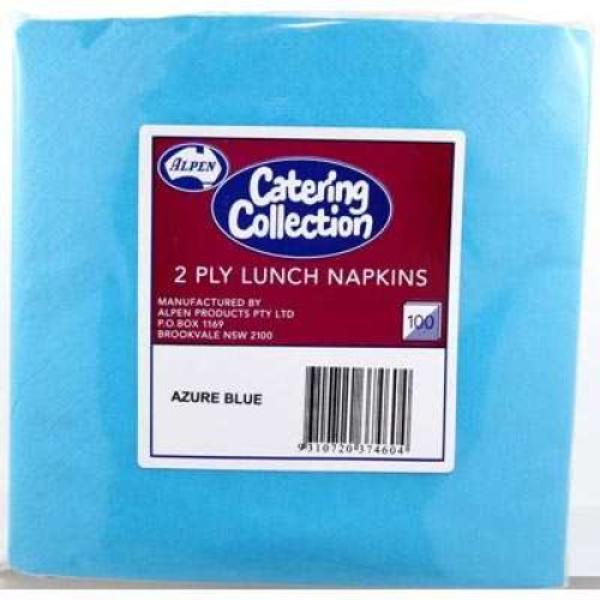 100 Pack Azure Blue 2Ply Lunch Napkin