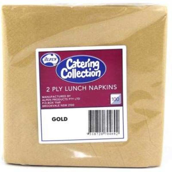 100 Pack Gold 2Ply Lunch Napkin