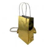 Load image into Gallery viewer, 5 Pack Metallic Gold Paper Party Bags - 21.5cm x 13cm x 8cm