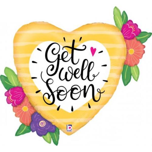 Get Well Soon Flowers Heart Shape - 88cm