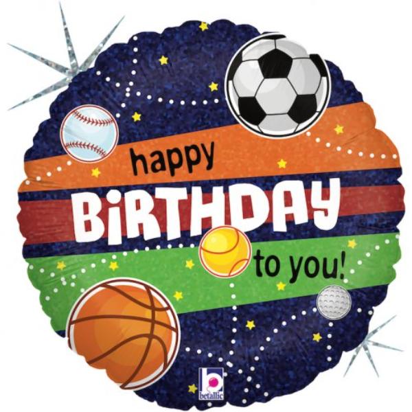 Round Sports Birthday Foil Balloon - 45cm