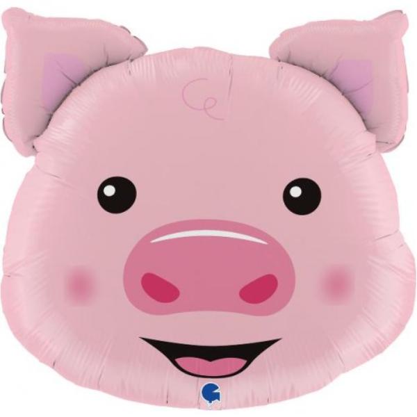Pig Head Shape Foil Balloon - 76cm