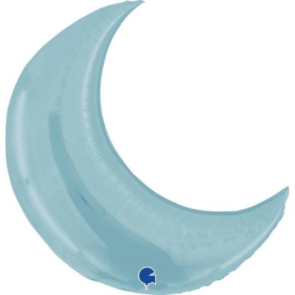 Blue Pastel Moon Shape Foil Balloon - 91cm