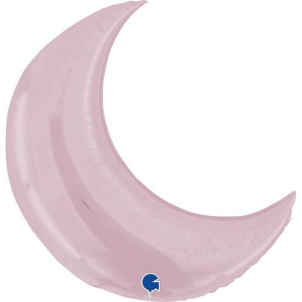 Pink Pastel Moon Shape Foil Balloon - 91cm