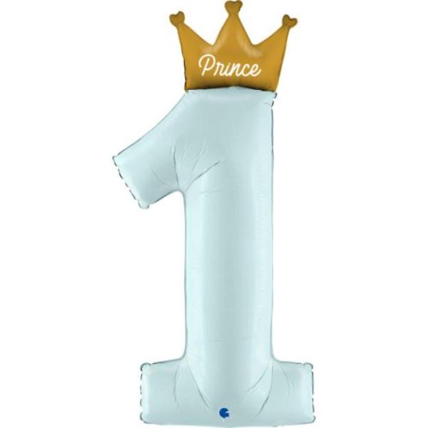 Min Pastel Prince Shape One 1st Foil Balloon - 116cm