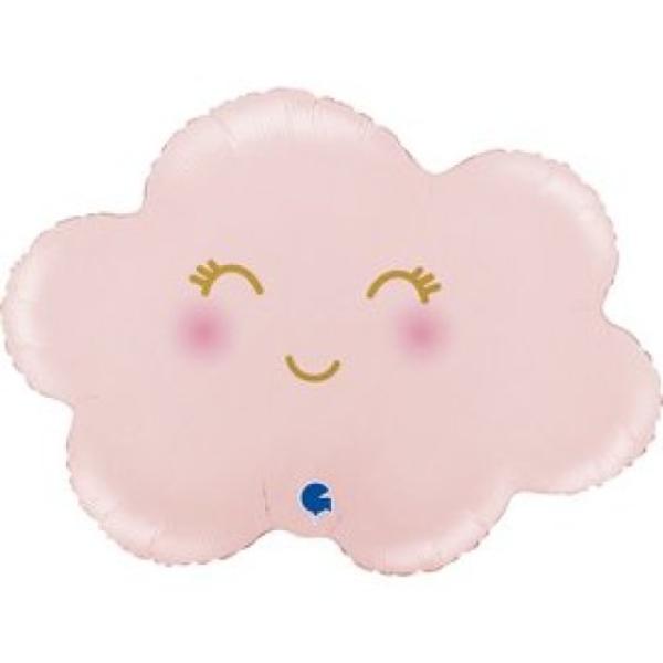 Pink Pastel Cloud Shape Foil Balloon - 76cm