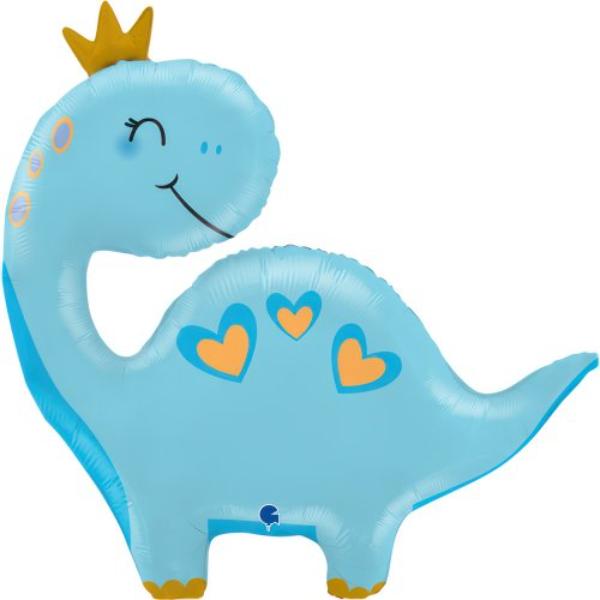 Blue Dino Shape Foil Balloon - 111cm