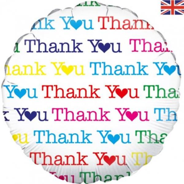 Round Thank You hearts Foil Balloon - 45cm