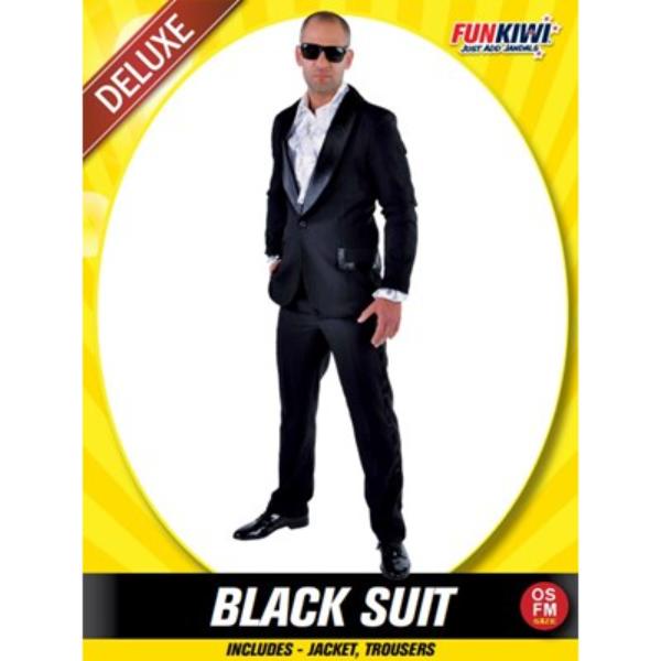 Deluxe Black Men Suit Costume - OSFM