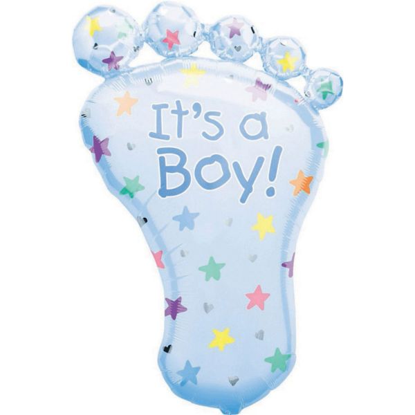 Supershape It's A Boy Foot Foil Balloon - 58cm x 82cm