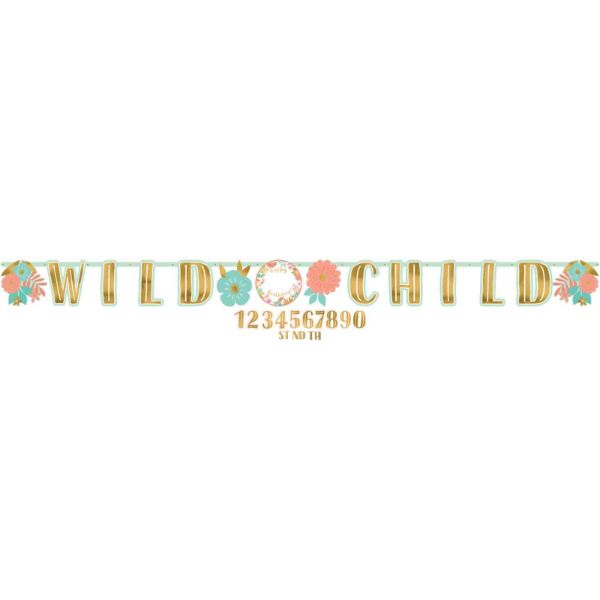 Jumbo Birthday Girl Add An Age Wild Child Letter Banner