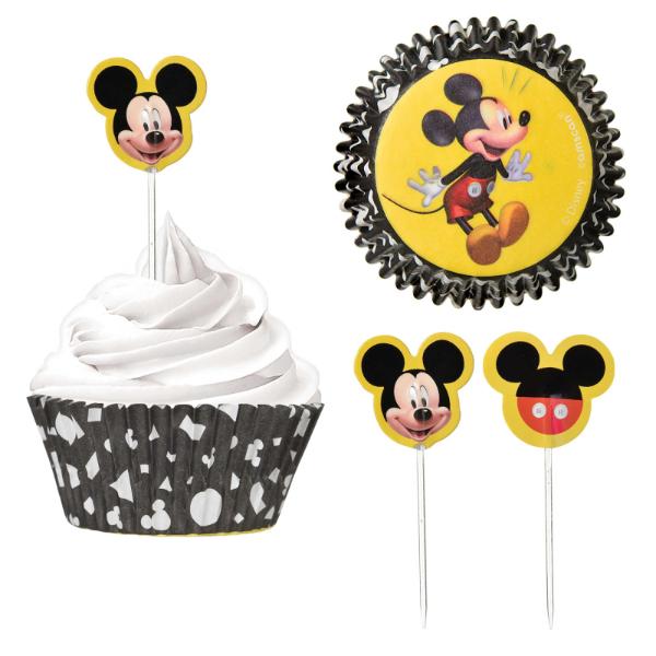 24 Pack Micky Mouse Forever Cupcake Cases & Picks - 5cm x 7cm