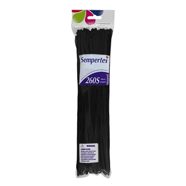 50 Pack Black Sempertex 260T Fashion Modelling Latex Balloons - 5cm x 150cm