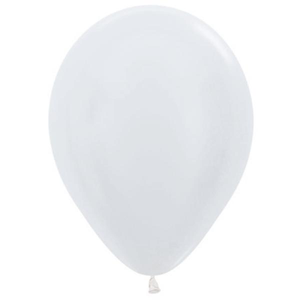 25 Pack Sempertex Satin White Latex Balloons - 30cm