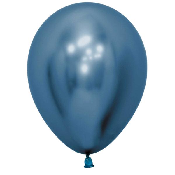 12 Pack Sempertex Metallic Reflex Blue Latex Balloons - 30cm