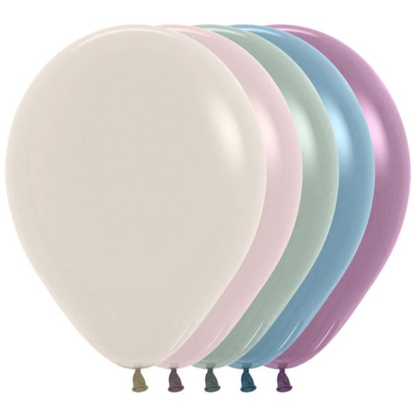 25 Pack Sempertex Pastel Dusk Assorted Latex Balloons - 30cm