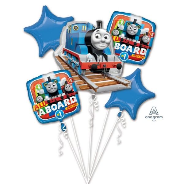 5 Pack Thomas The Tank Engine Bouquet Foil Balloons - 45cm