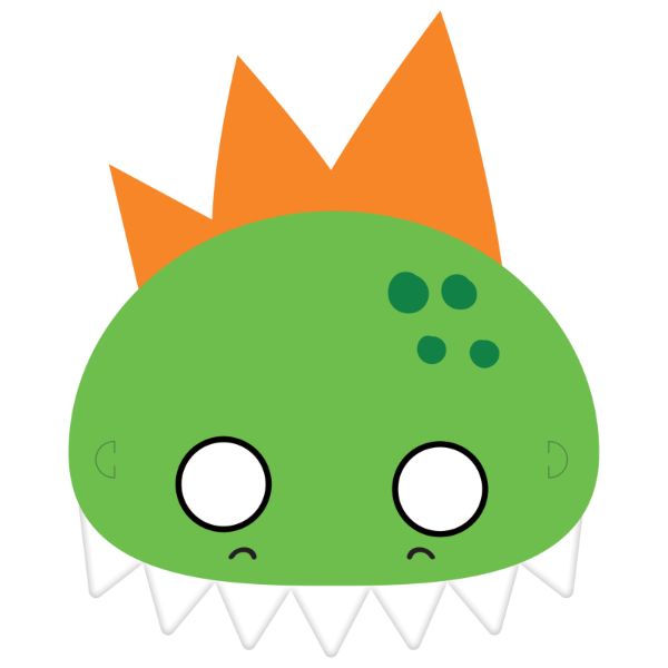 8 Pack Dino Mite Party Dinosaur Paper Mask - 14cm x 20cm