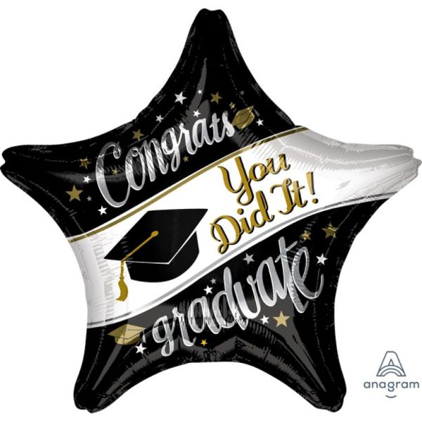 Jumbo Shape Congrats You Did It Graduate Foil Balloon - 71cm