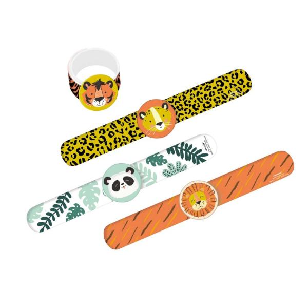 4 Pack Get Wild Jungle Slap Bracelets Favors - 24cm