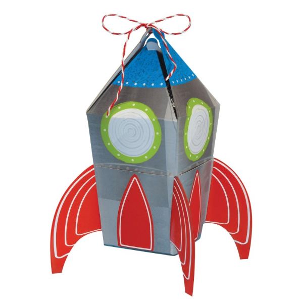 8 Pack 3D Blast Off Birthday Rocket Favor Treat Boxes - 14cm x 6cm x 5cm