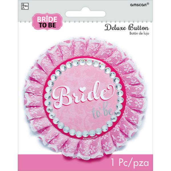 Pink Elegant Deluxe Bride To Be Button
