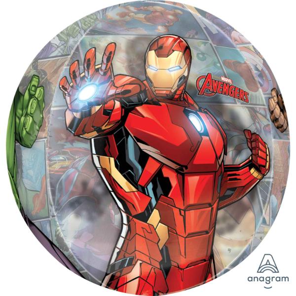 Clear Orbz XL Avengers Marvel Powers Unite Foil Balloon - 38cm x 40cm