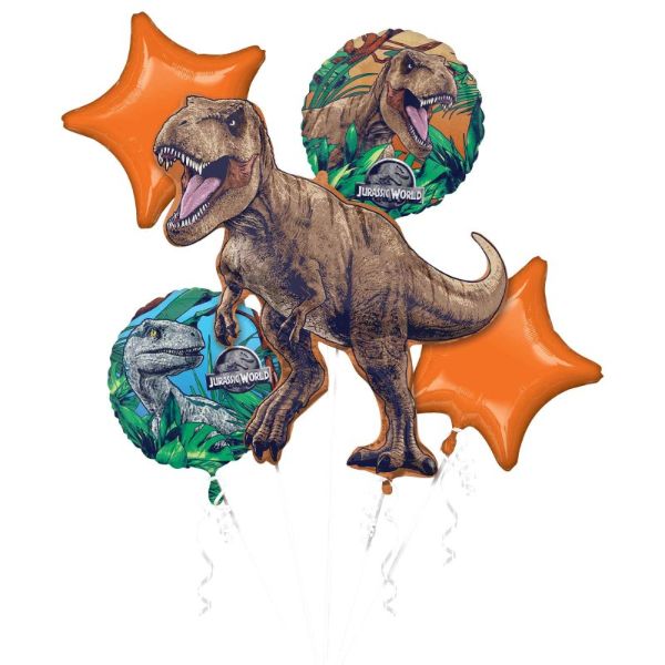 5 Pack Jurassic World Dominions Bouquet Foil Balloons - 45cm