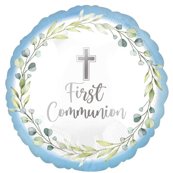 Blue HX My First Communion Foil Balloon - 45cm