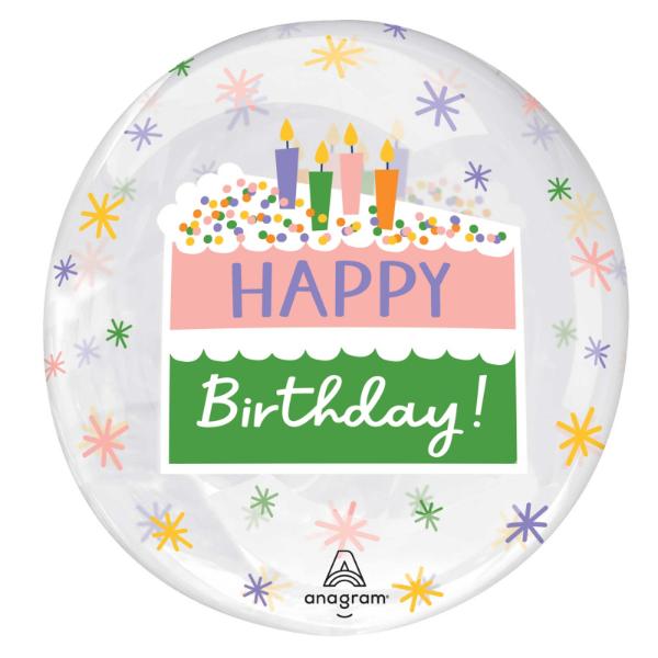 Printed Clearz Happy Birthday Cake Slice - 45cm