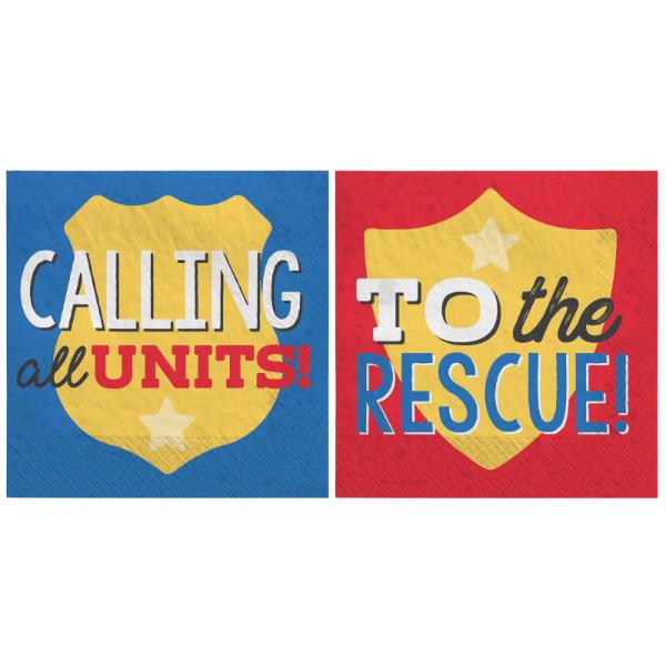 16 Pack First Responders Beverage Napkins