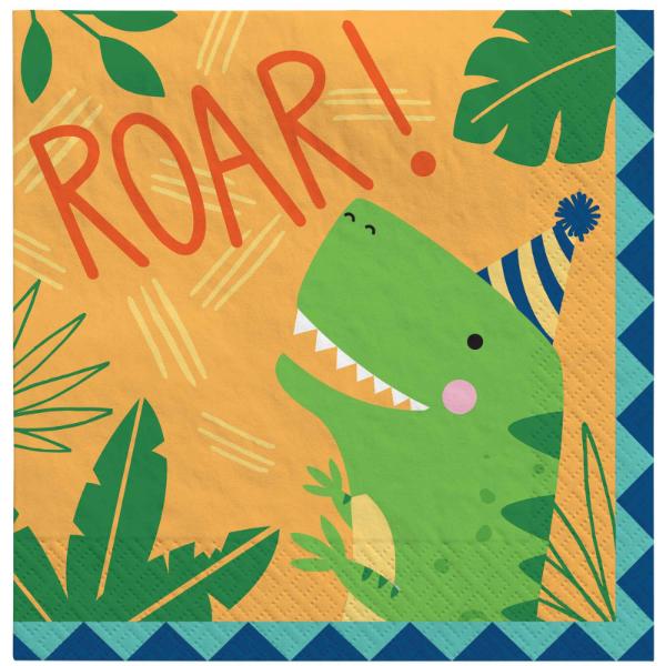 16 Pack Dino Mite Dinosaur Party Lunch Napkins