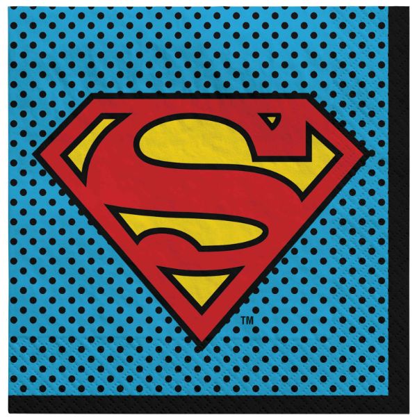 16 Pack Justice League Superman Lunch Napkins