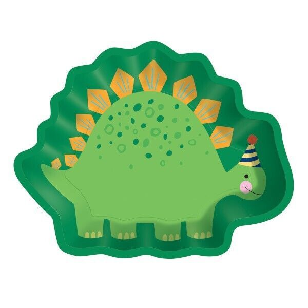 8 Pack Dino Mite Dinosaur Paper Plates - 17cm